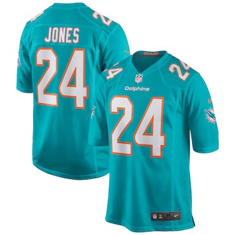 mens nike byron jones aqua miami dolphins game jersey